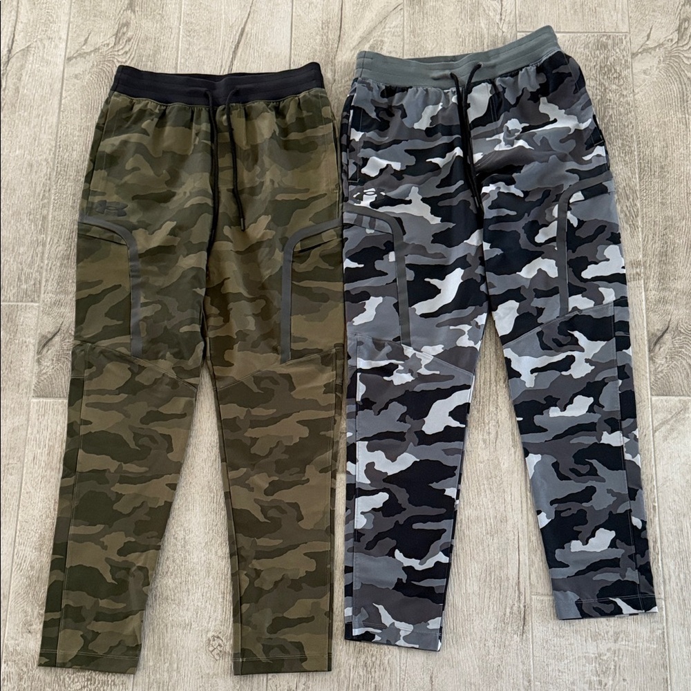Under Armour Kids Camo Joggers - Green and Gray